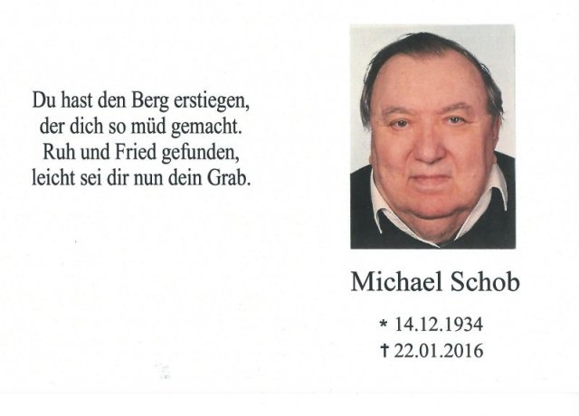 Schob Michael 1934-2015 Todesbild